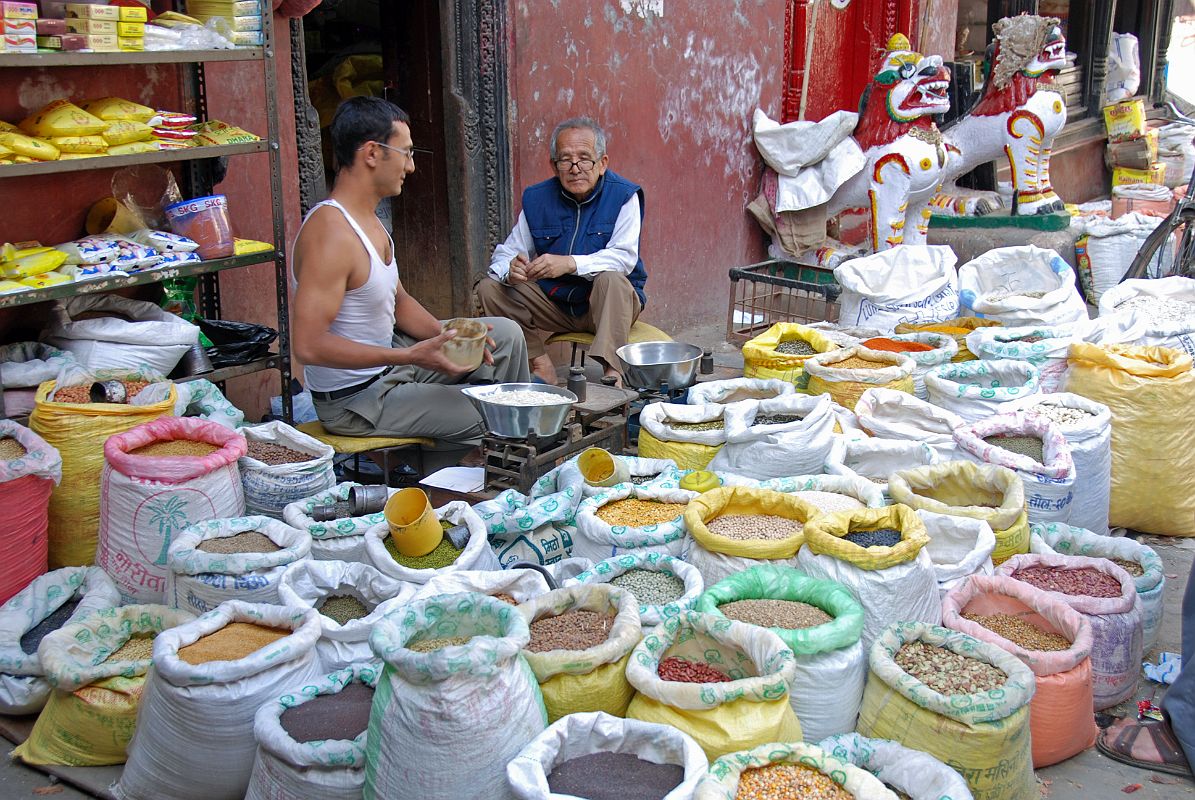 Kathmandu Durbar Square 04 04 Maru Tole Market Other vendors sell spices in Maru Tole at the southwestern corner of the Kathmandu Durbar Square.